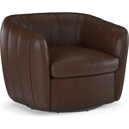 Wheeler Swivel Accent Chair - Brown