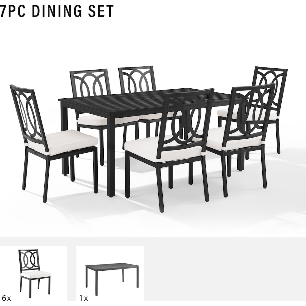 whidbey black  pc outdoor dining   