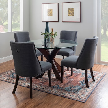Whitaker Dining Table and 4 Upholstered Chairs