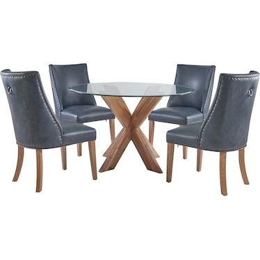 Whitaker Dining Table and 4 Upholstered Chairs