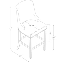 whitaker natural espresso counter height stool   