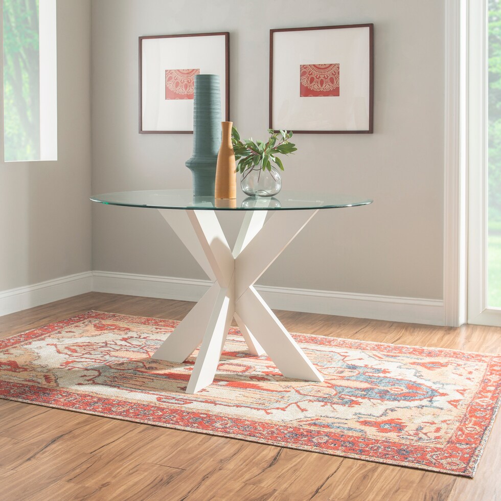 whitaker white dining table   