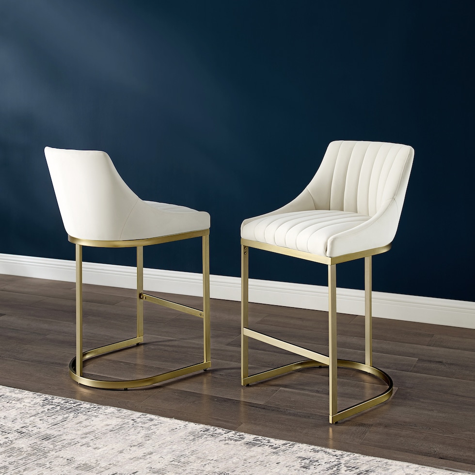 white and gold counter height stool   