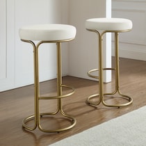 white and gold counter height stool   