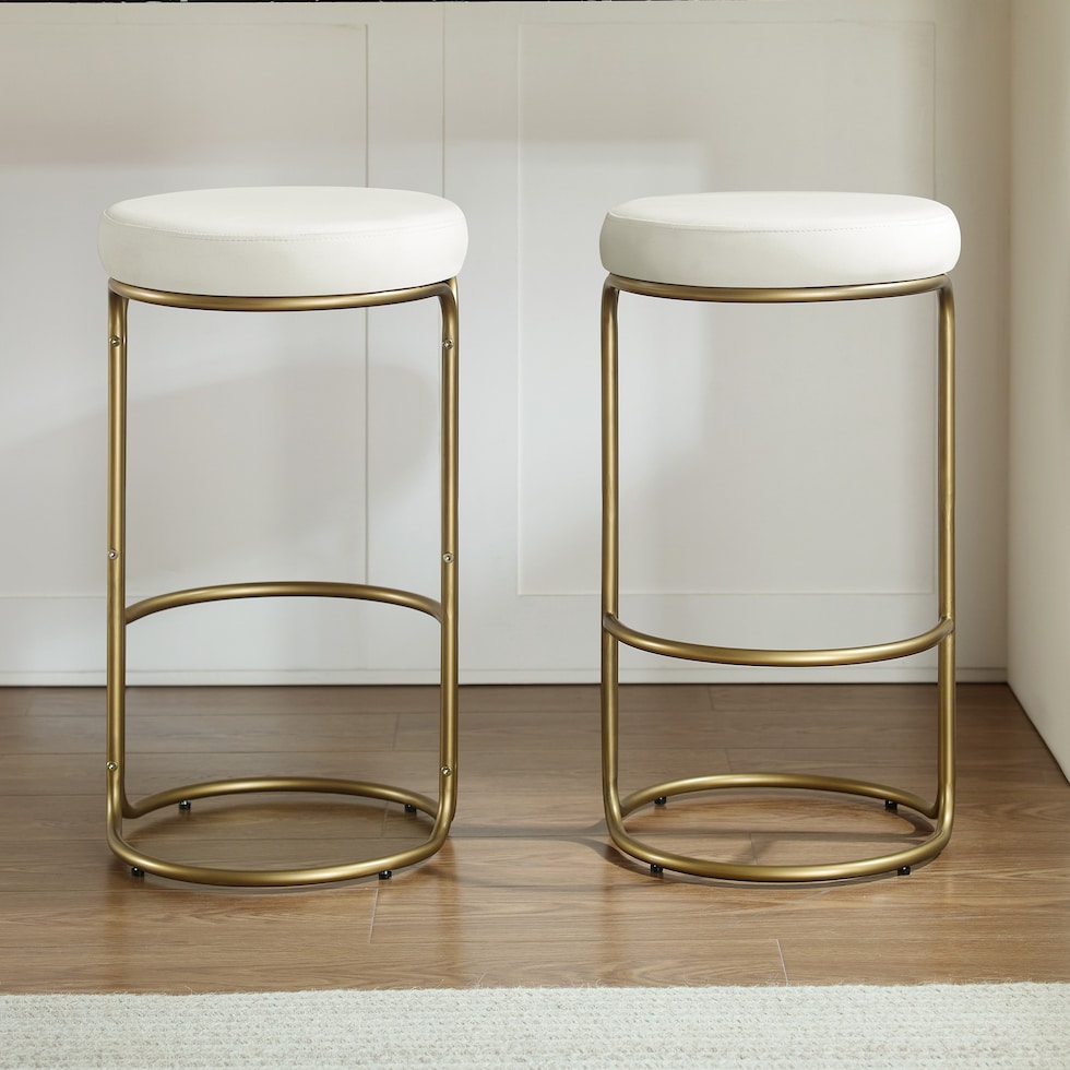 white and gold counter height stool   