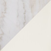 white marble white black legs swatch  
