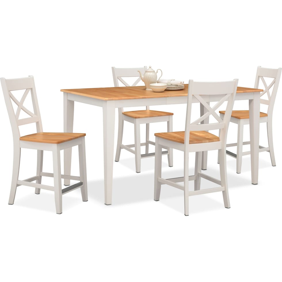 white  pc counter height dining room   