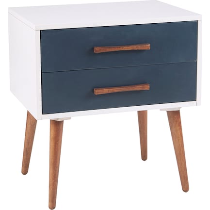 Dryad 2 Drawer Nightstand - White/Blue