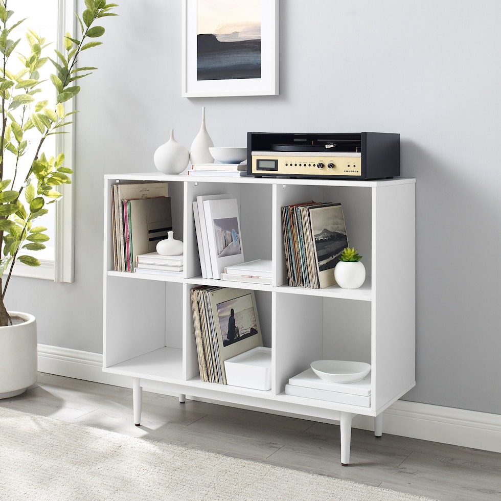 white bookcase   