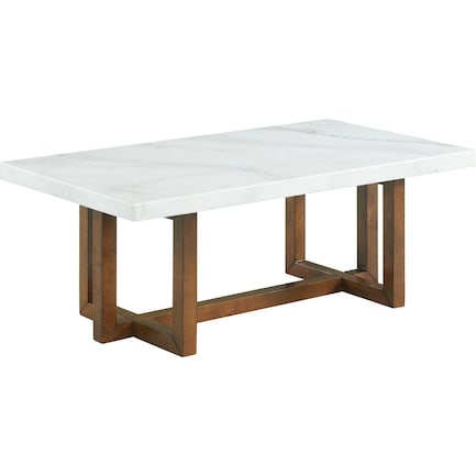 Elliana Marble Rectangular Coffee Table - White