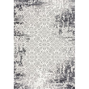 Anthurium Rug - White/Gray