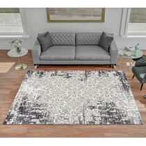white gray area rug  x    