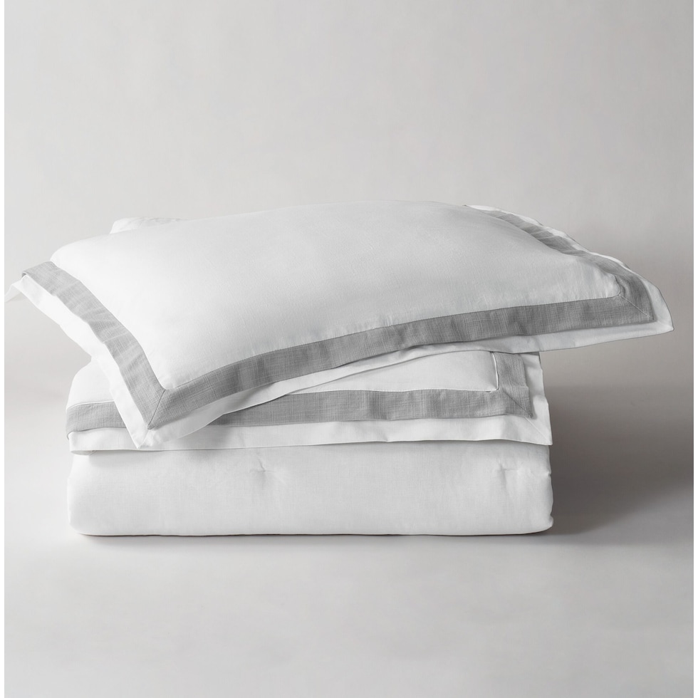 white gray king bedding set   