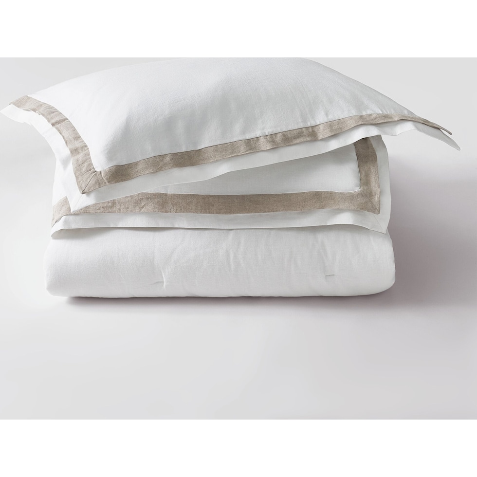white natural king bedding set   