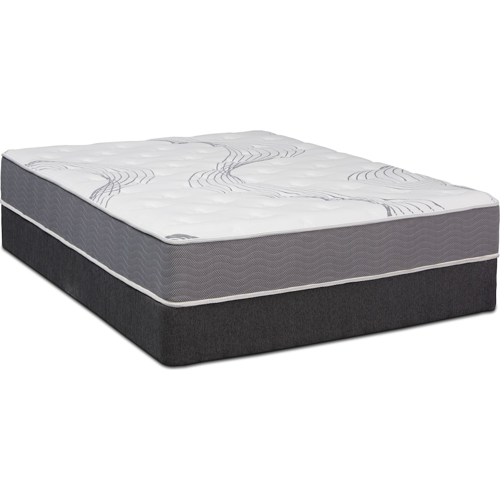 white queen mattress  low  profile split foundation set   