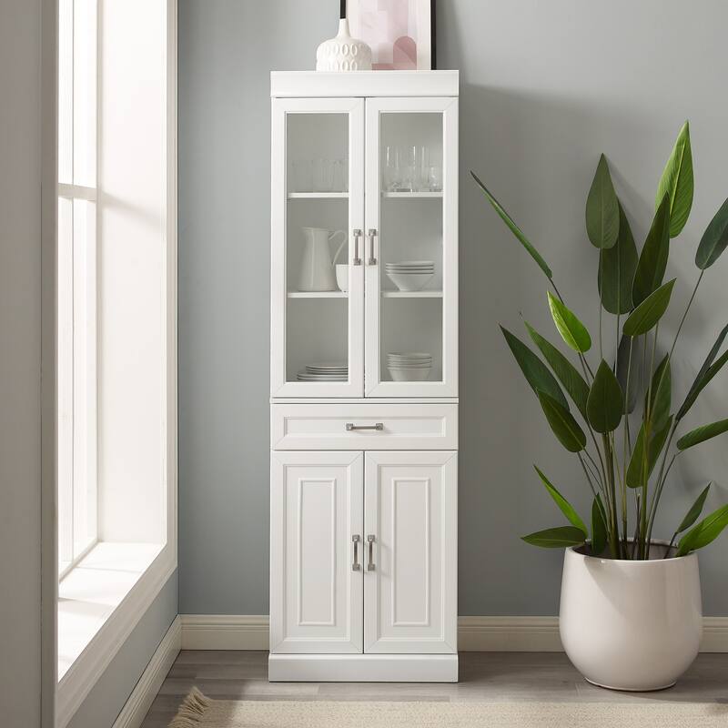 Honnaly Pantry with Glass Doors | Value City Furniture