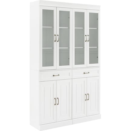 Honnaly 2-Piece Pantry with Glass Doors Set