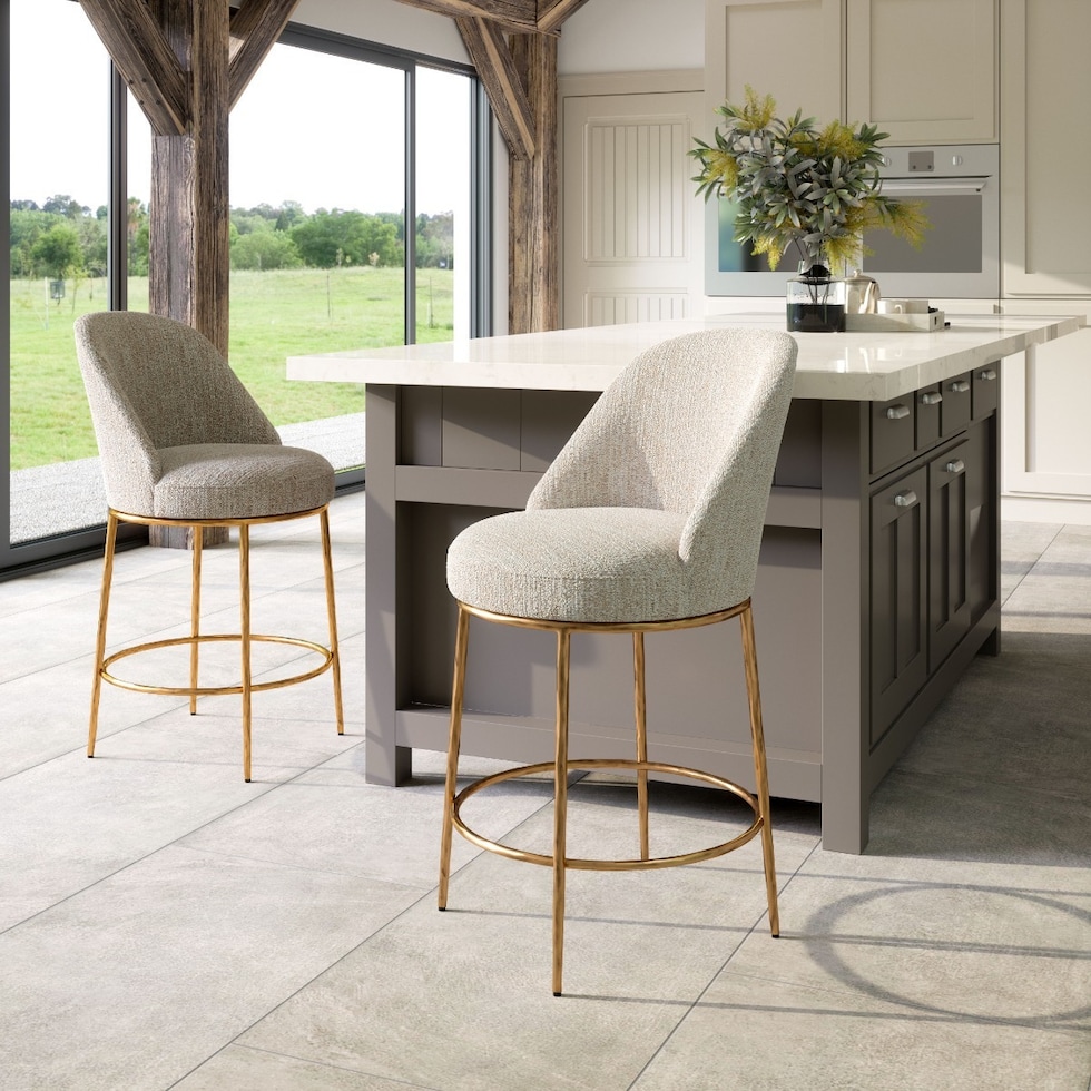 whitehaven neutral counter height stool   