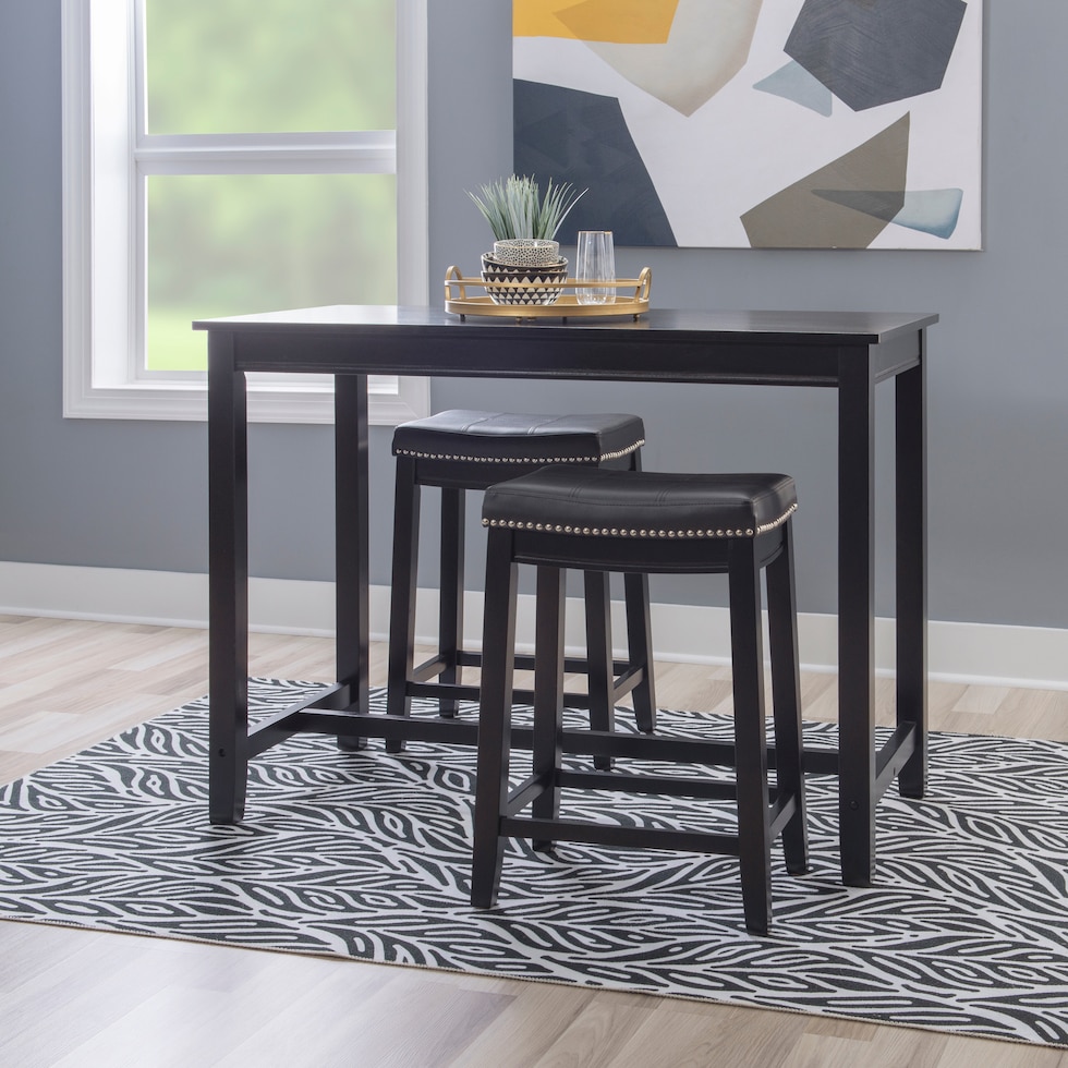 wilcox black  pc counter height dining room   