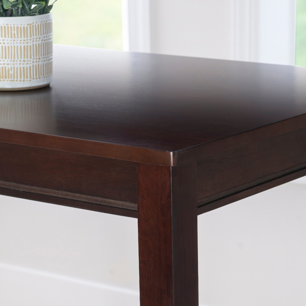 wilcox dark brown dining table   