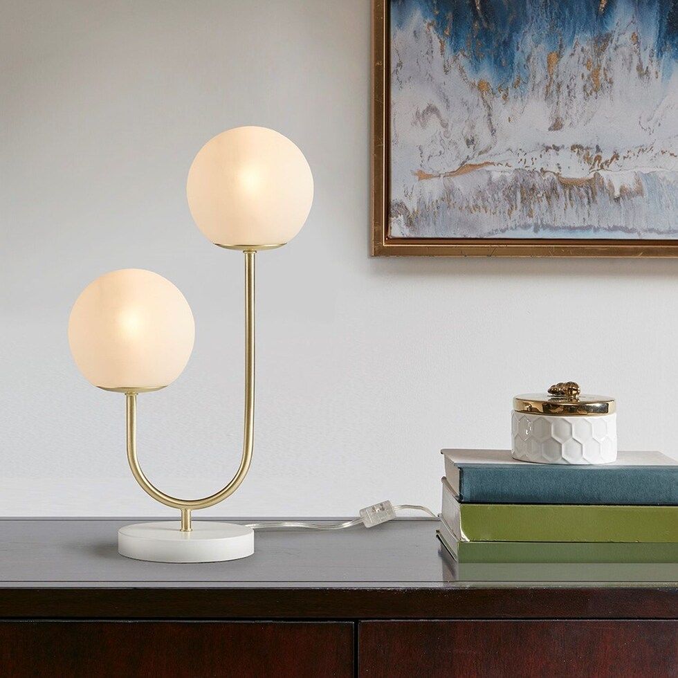 wilifred white gold table lamp   