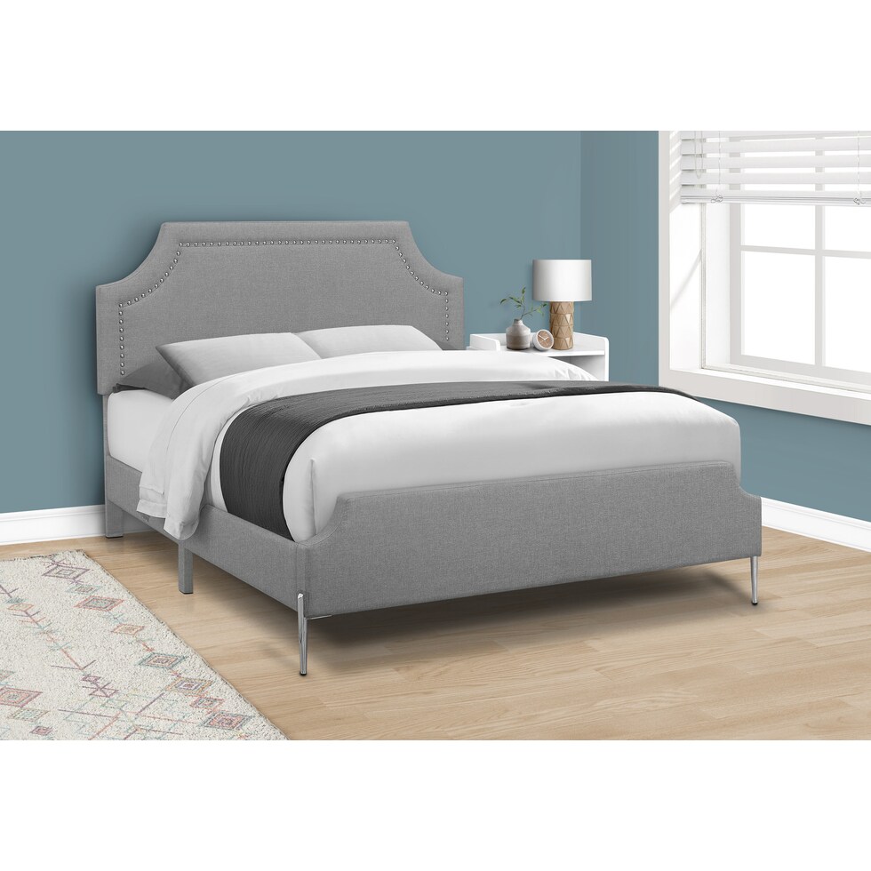 willard gray queen bed   