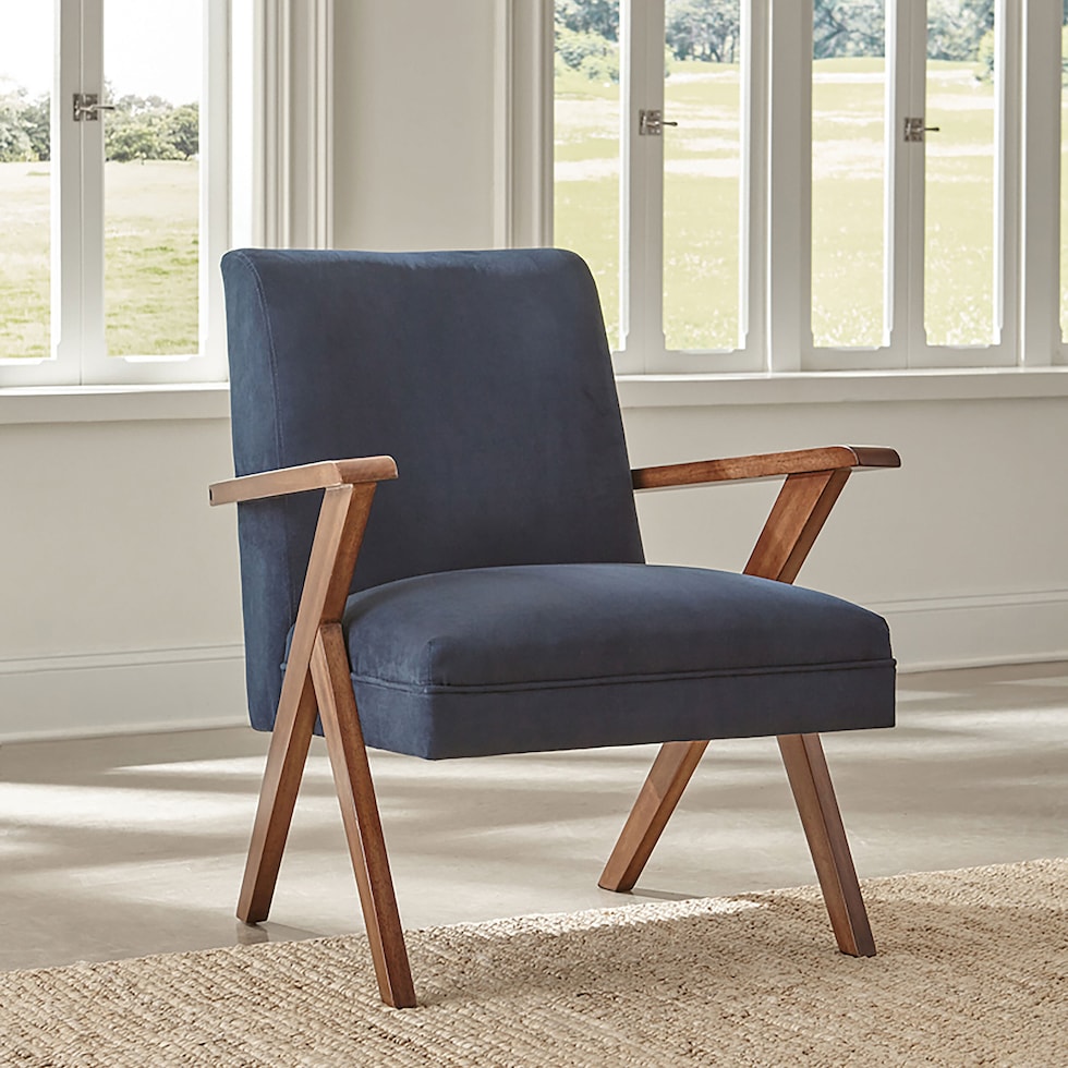 william blue accent chair   