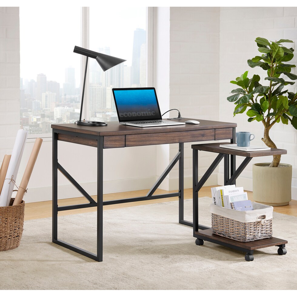 william dark brown desk   
