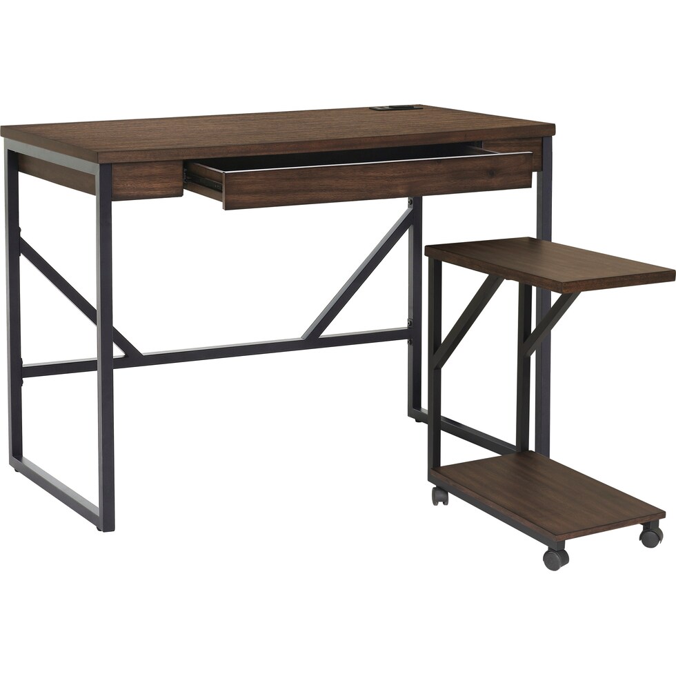 william dark brown desk   