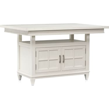 Willow Spring Extendable Kitchen Island and 4 Backless Counter-Height Stools - Ivory