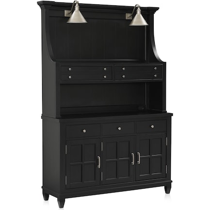 Willow Spring Server and Hutch - Black