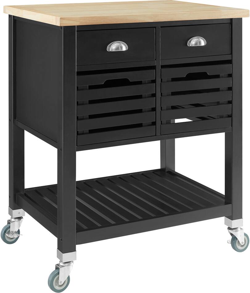 Willow Kitchen Cart Black Value City Furniture