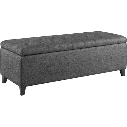 Wilmer Storage Bench - Charcoal
