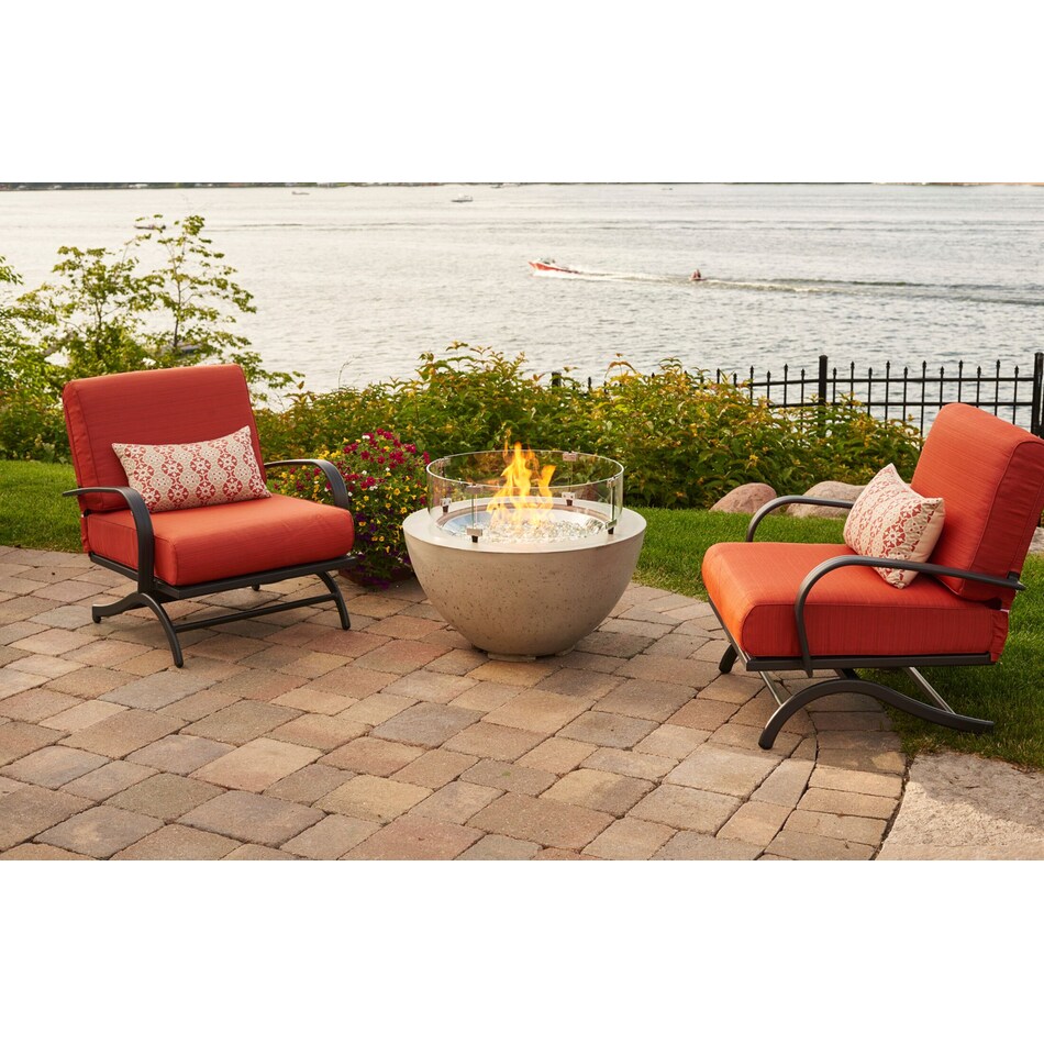Round 20" Tempered Glass Fire Pit Wind Guard Value City Furniture