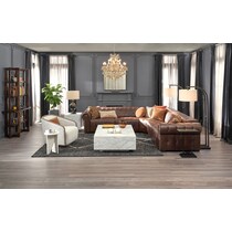 windsor park dark brown power reclining sectional   