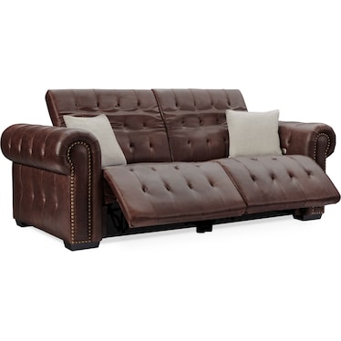 Windsor Park 2-Piece Dual-Power Reclining Sofa - Brown