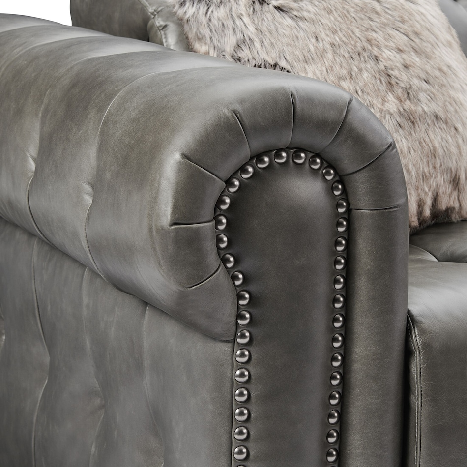 windsor park gray power reclining sofa   