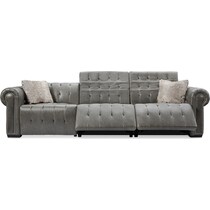 windsor park gray power reclining sofa   