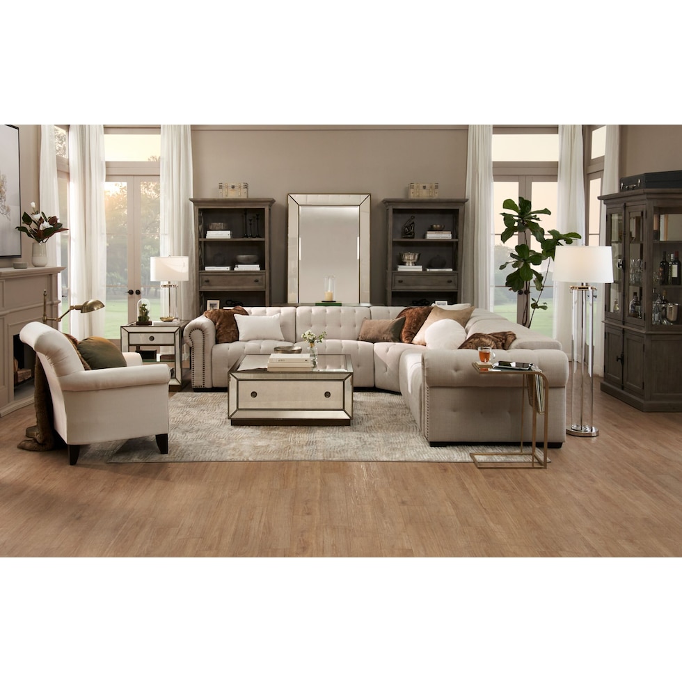 windsor park white sectional   