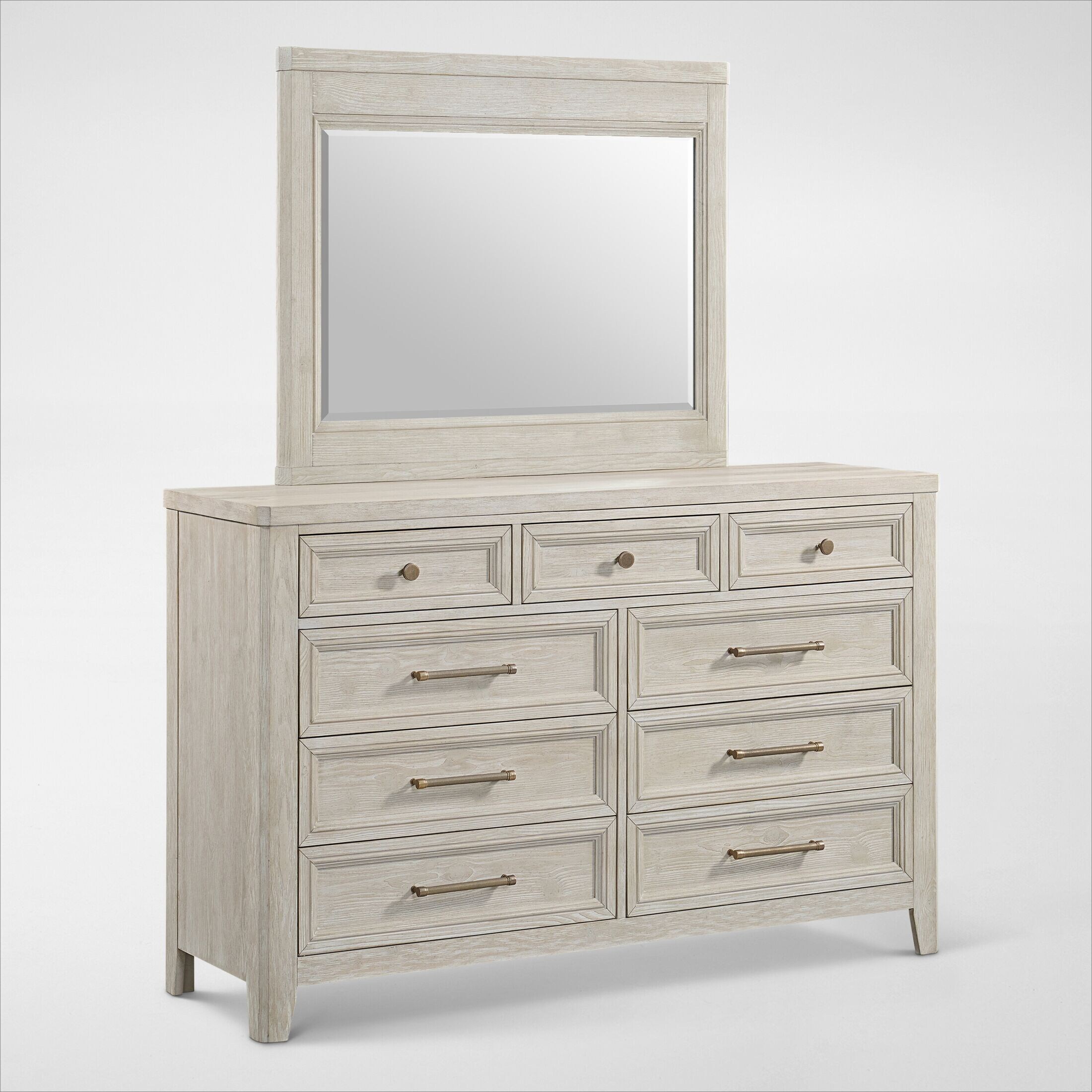 House of vanilla 5セット Windward Solid Wood 5-Piece Panel Bedroom Set with Dresser