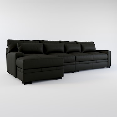 Winston Large 3-Piece Leather Sectional with Chaise