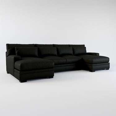 Winston 3-Piece Leather Sectional with Dual Chaise