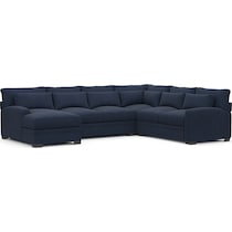 winston blue  pc sectional with left facing chaise   