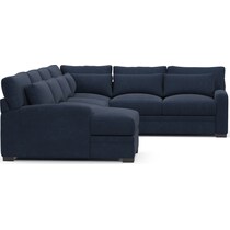 winston blue  pc sectional with left facing chaise   