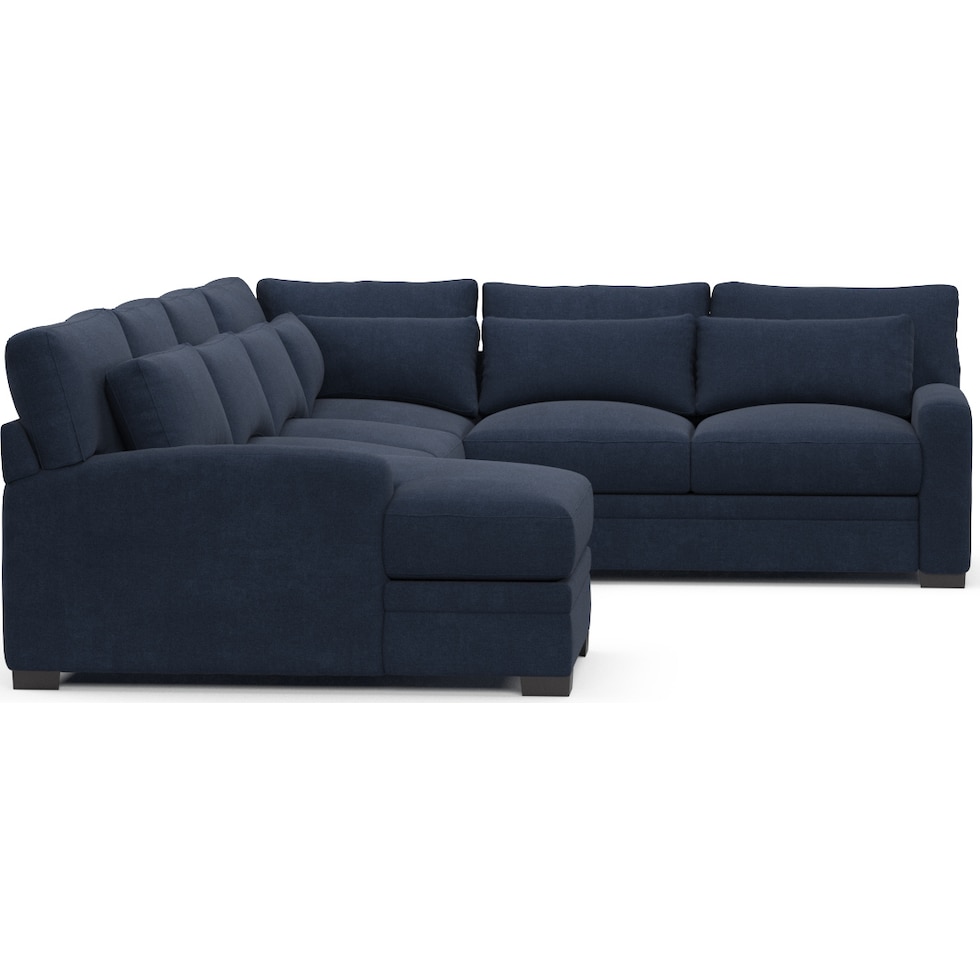 winston blue  pc sectional with left facing chaise   