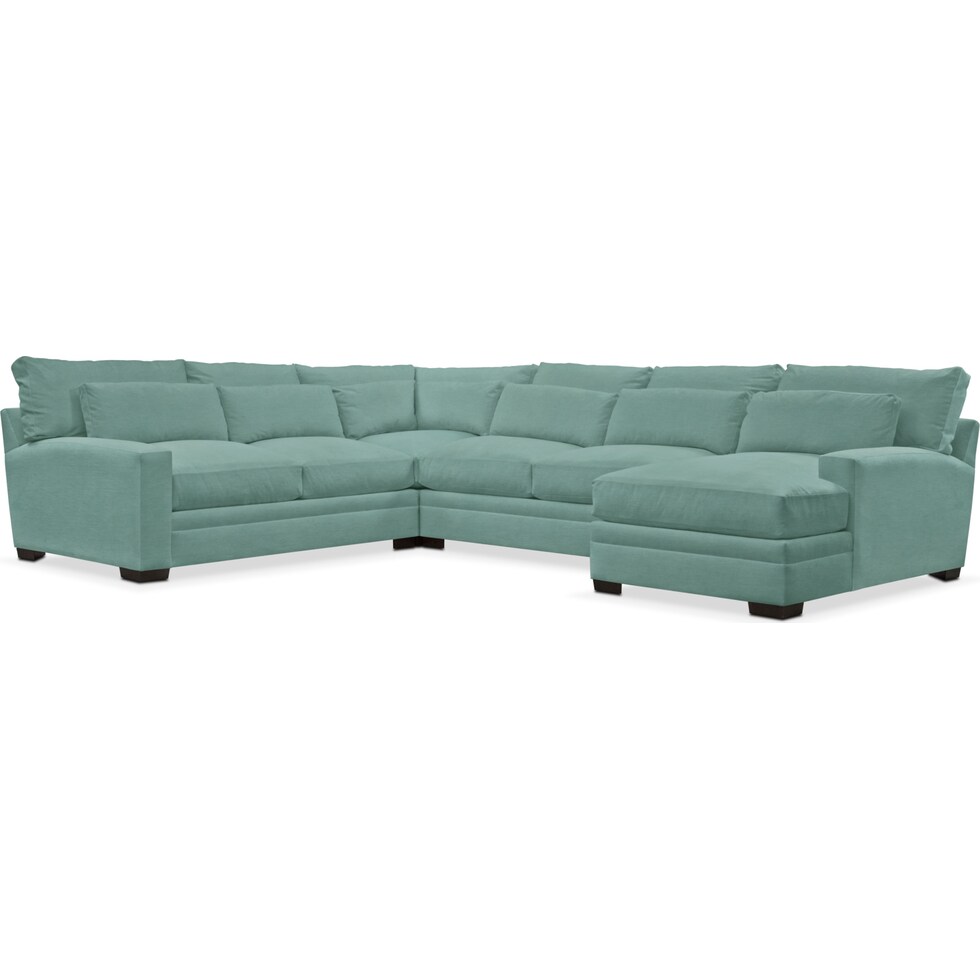 winston blue sectional   