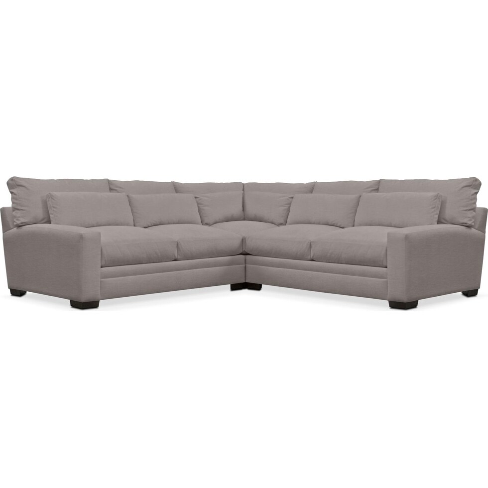 winston curious silver pine  pc sectional   