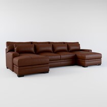 winston dark brown  pc sectional with chaise   