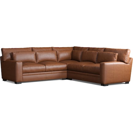 Winston 3-Piece Leather Foam Comfort Sectional - Bruno Canyon