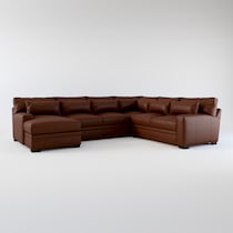 winston dark brown  pc sectional with chaise   